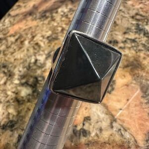 Robert Lee Morris silver and hematite ring